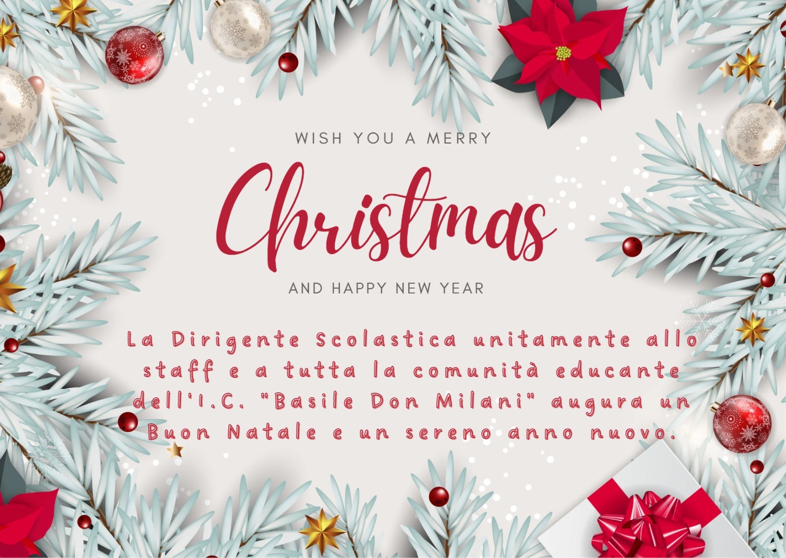 AUGURI DI BUON NATALE E SERENO ANNO NUOVO