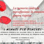 Locandina “La conoscenza genera rispetto” : premiazione alunni e celebrazione della giornata in memoria delle Foibe