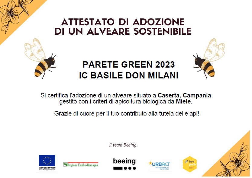 La nostra scuola,nell’ambito del Progetto Parete Green 2023 e in collaborazione con Beeing, ha adottato un alveare a distanza: un gesto concreto per la tutela della biodiversità terrestre.