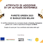 La nostra scuola,nell’ambito del Progetto Parete Green 2023 e in collaborazione con Beeing, ha adottato un alveare a distanza: un gesto concreto per la tutela della biodiversità terrestre.